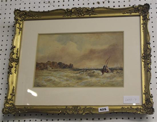 Capley fielding w/colour - boating seascape